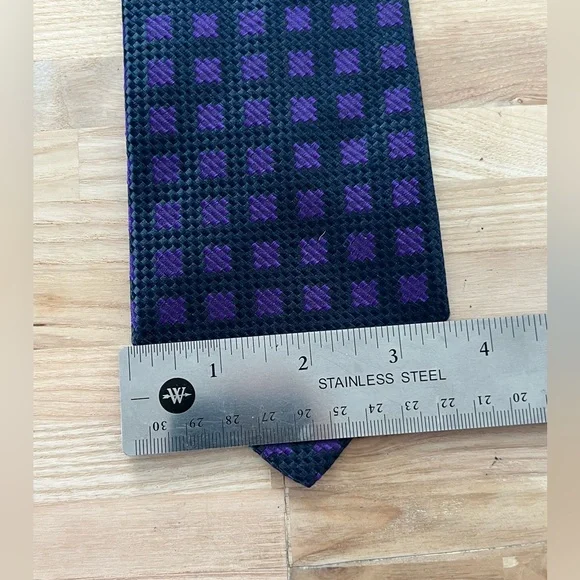 Charvet Designer 100% Silk Tie in a Beautiful Purple and Black Color